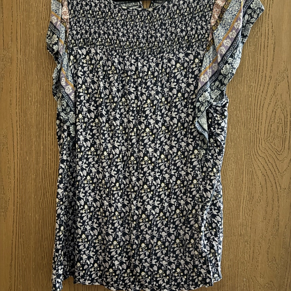 Maurices Navy Floral Blouse